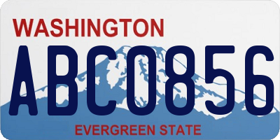 WA license plate ABC0856