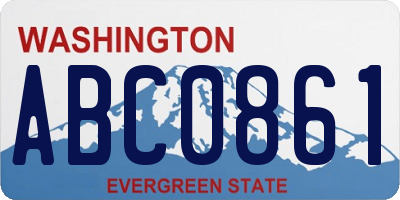 WA license plate ABC0861