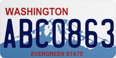 WA license plate ABC0863