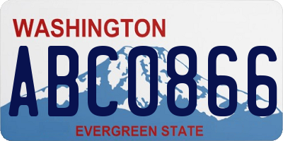 WA license plate ABC0866