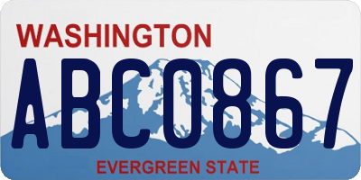 WA license plate ABC0867