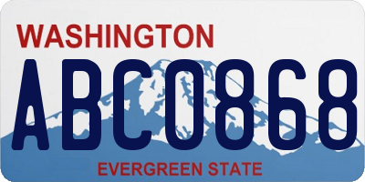 WA license plate ABC0868