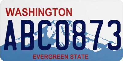 WA license plate ABC0873