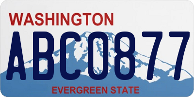 WA license plate ABC0877