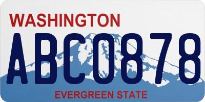 WA license plate ABC0878