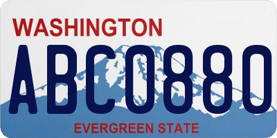 WA license plate ABC0880