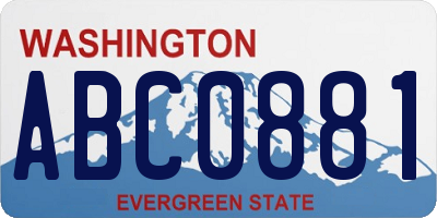 WA license plate ABC0881