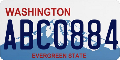 WA license plate ABC0884