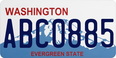 WA license plate ABC0885