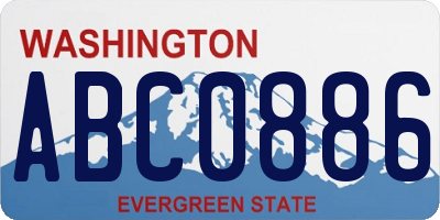 WA license plate ABC0886