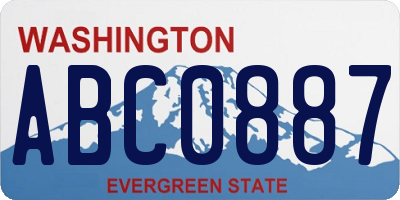 WA license plate ABC0887