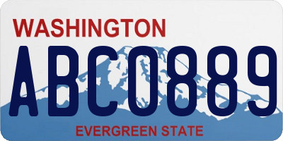 WA license plate ABC0889
