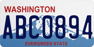 WA license plate ABC0894