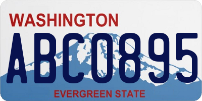 WA license plate ABC0895