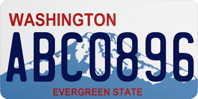 WA license plate ABC0896