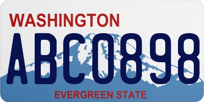 WA license plate ABC0898