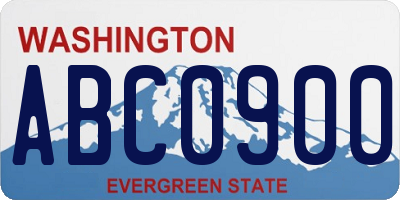 WA license plate ABC0900