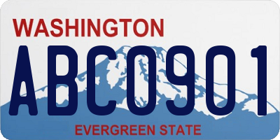 WA license plate ABC0901