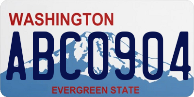 WA license plate ABC0904