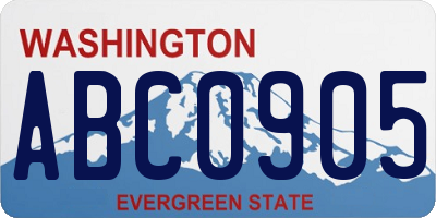WA license plate ABC0905