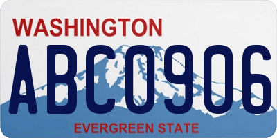 WA license plate ABC0906