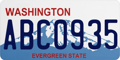 WA license plate ABC0935