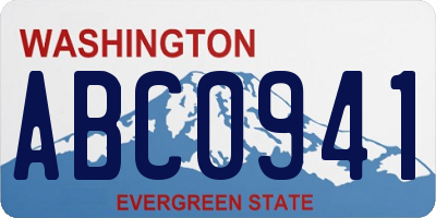 WA license plate ABC0941