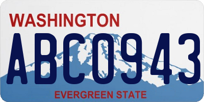 WA license plate ABC0943