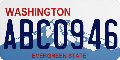 WA license plate ABC0946