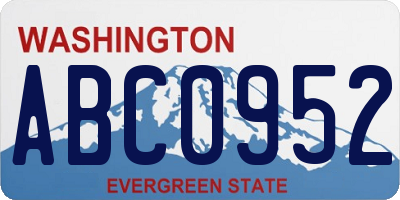 WA license plate ABC0952