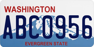 WA license plate ABC0956