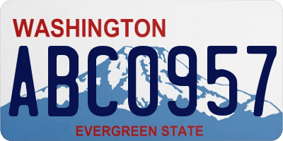 WA license plate ABC0957