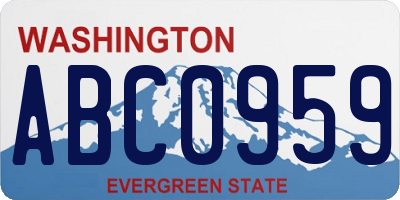 WA license plate ABC0959
