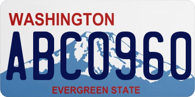 WA license plate ABC0960