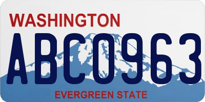 WA license plate ABC0963
