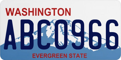WA license plate ABC0966