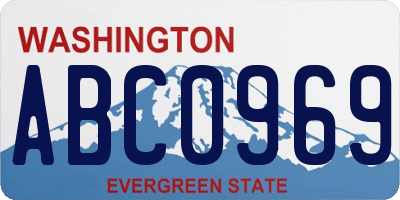 WA license plate ABC0969