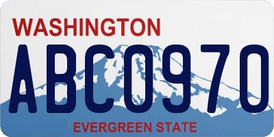 WA license plate ABC0970