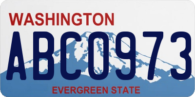WA license plate ABC0973