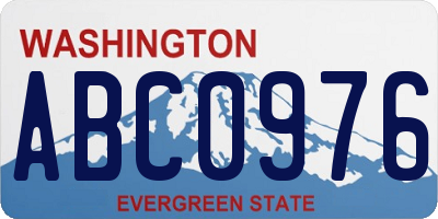 WA license plate ABC0976