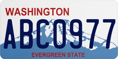 WA license plate ABC0977