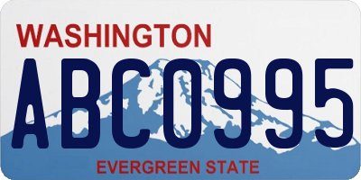 WA license plate ABC0995