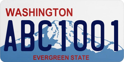 WA license plate ABC1001