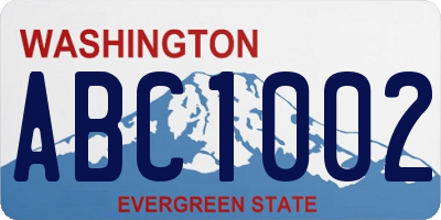 WA license plate ABC1002