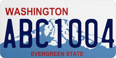 WA license plate ABC1004