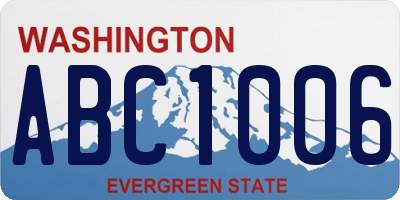 WA license plate ABC1006