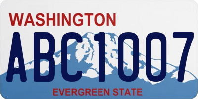 WA license plate ABC1007