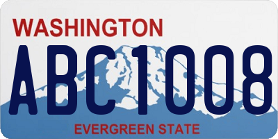 WA license plate ABC1008