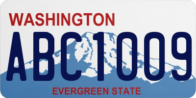 WA license plate ABC1009