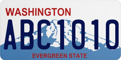 WA license plate ABC1010